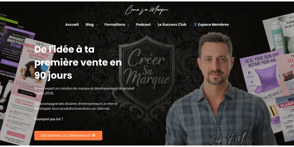 Capture du site Créer sa marque